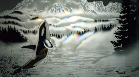 Surface etched mirror