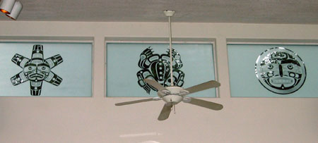 Native etched glass design