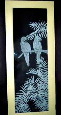 Etched glass interior door