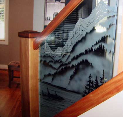 Carved stair panel
